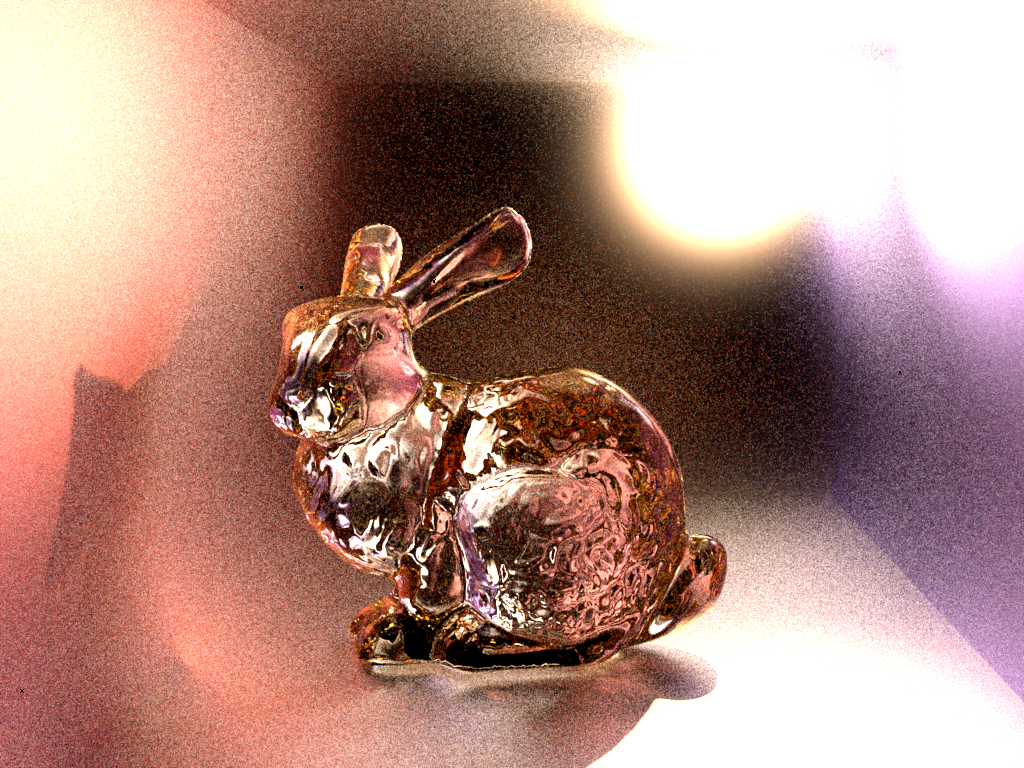 Rendering of a bunny in a glossy Cornell box.