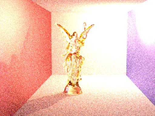 Rendering of 'Lucy' in a diffuse Cornell box.