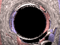 Poor-quality rendering of black hole in a Cornell box.