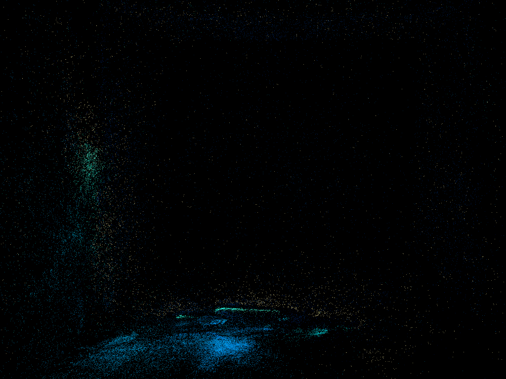 Visualization of photon map being generated.