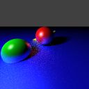 Rendering of scene with glossy reflection.