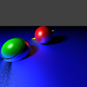 Rendering of scene with another approximate power function, showing very obvious artifacts.