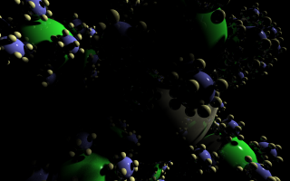 Fractal made out of many spheres.