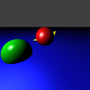Raytraced rendering of scene.