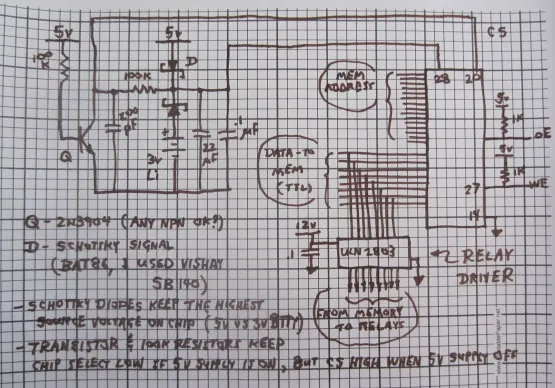 Diagram of battery backup scheme.
